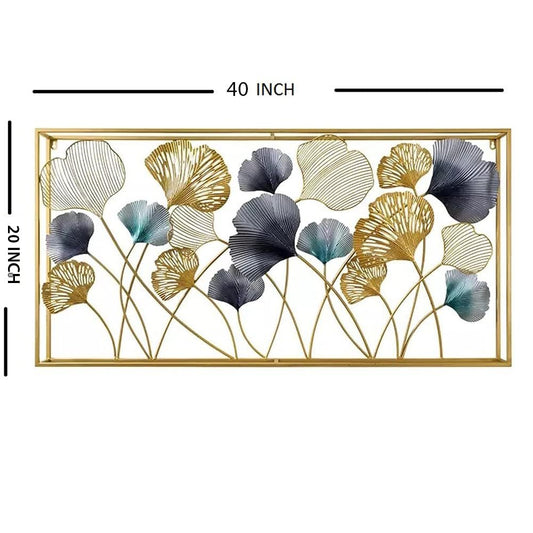 Gold Color Metal Wall Decor Leaf Wall Hanging Decoration,