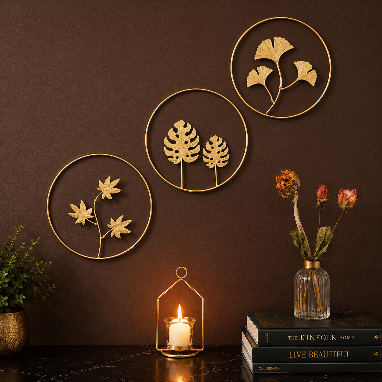 Metal Wall Art Modern Wall Hanging for Bedroom & Home