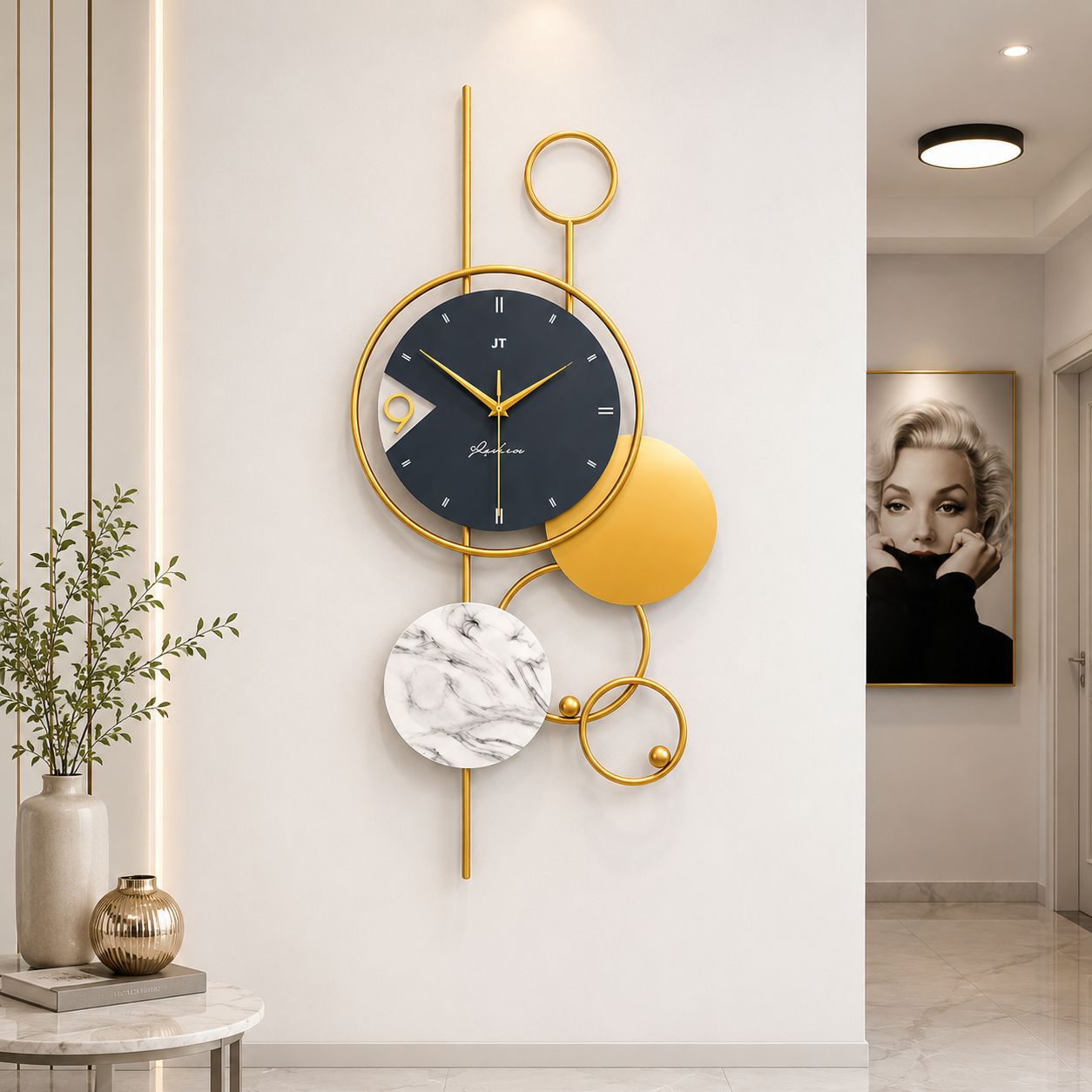 Metal Wall Art Modern Wall Hanging for Bedroom & Home