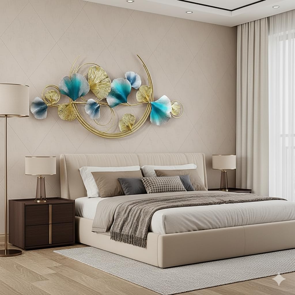 Metal Wall Art Modern Wall Hanging for Bedroom & Home