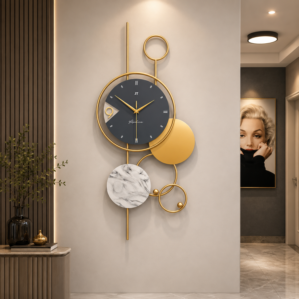 Metal Wall Art Modern Wall Hanging for Bedroom & Home